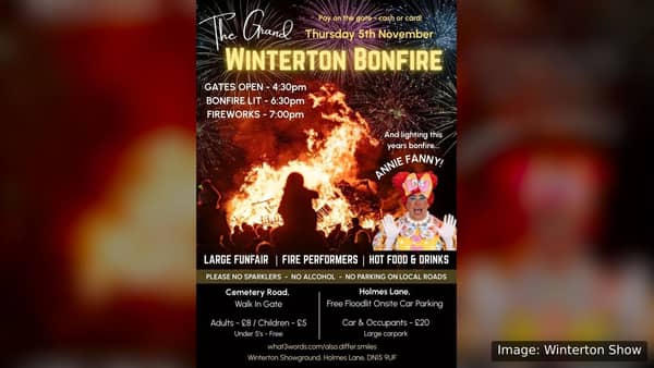 Official poster for Winterton Bonfire Night 2026